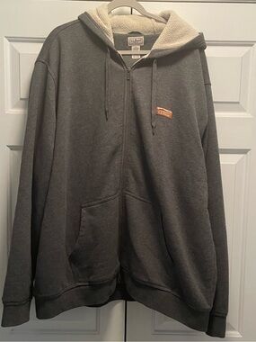L.L. Bean Men's Sherpa-Lined Gray Zip Hoodie